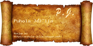 Puhola Júlia névjegykártya